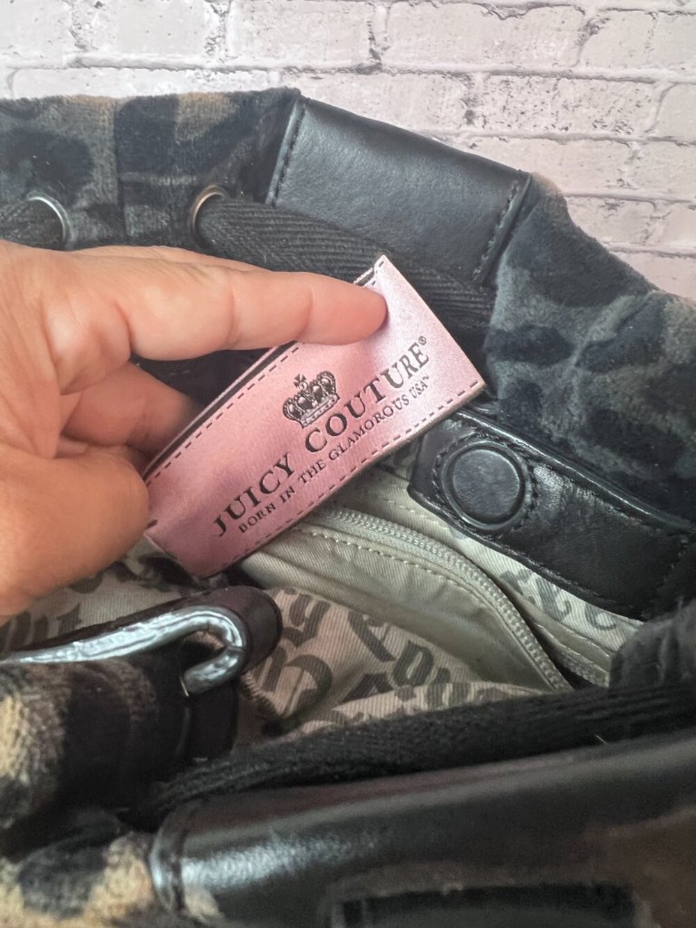 juicy couture daydreamer leopard print bag in grey and black - Picture 10 of 12